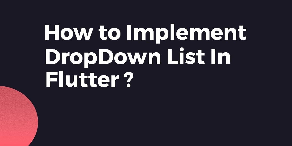 How to Implement DropDown List In Flutter